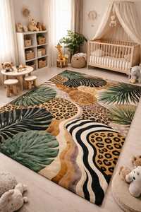 Alfombra Contemporánea de Estilo Persa con Diseño Floral Hecha a Mano para Habitación Infantil, Dormitorio y Sala de Estar, Decoración del Hogar - Product Image 5