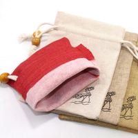 Logo personnalisé imprimé toile de jute Hesse café cadeau de noël cordon de jute jute pochette de jute coton marron ficelle sac de jute