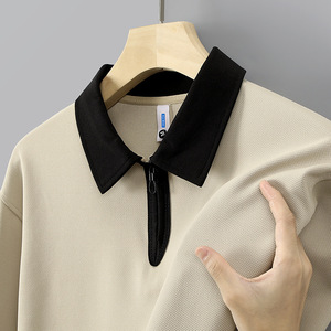 เสื้อฮู้ดแขนยาวคอปกแบบซิปครึ่งตัว ตัดต่อสีสัน ผ้าสเตรช รับสกรีนโลโก้ ชุดยูนิฟอร์มสำหรับงานกลุ่ม ใส่ได้ทุกวัน - Product Image 4