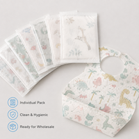 MOMSBIB Lot de 20 bavoirs pour enfants en tissu non tissé, sans BPA, imperméables, anti-déversement et anti-salissures, pour l'alimentation, 13-36 mois