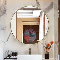 Miroir mural noir circulaire de 30 pouces, cadre métallique, Design profond suspendu Horizontal Vertical miroir rustique