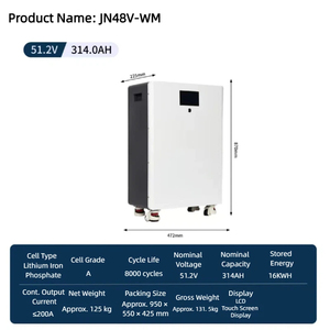 Batería de Litio Apilable LiFePO4 de 51.2V 300AH 15kWh para Almacenamiento de Energía Solar Fotovoltaica Doméstica con Pantalla Táctil y Ruedas Móviles, Fabricada en Hong Kong - Product Image 5