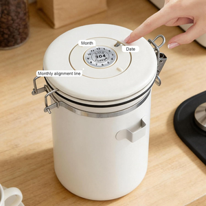 Recipiente de Acero Inoxidable para Café, Contenedor de Almacenamiento de Alimentos para Cocina con Cuchara Medidora para Café Molido, Granos de Café, Té, <span class=keywords><strong>Cereales</strong></span> y Azúcar - Product Image 3