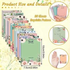<b>Sticky</b> <b>Note</b> 30 Sheets of Paper 75*100MM Notepad Biblical Themes Memo Pad for Gift Flowers Design Customizable High Viscosity - Product Image 2