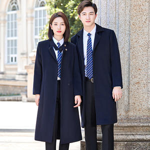 Cappotto Trench Unisex Lungo e Spesso con Colletto a Risvolto, Formale <span class=keywords><strong>da</strong></span> Ufficio, Monopetto, Invernale, per Reception, Salone di Bellezza, Gioielleria - Product Image 2