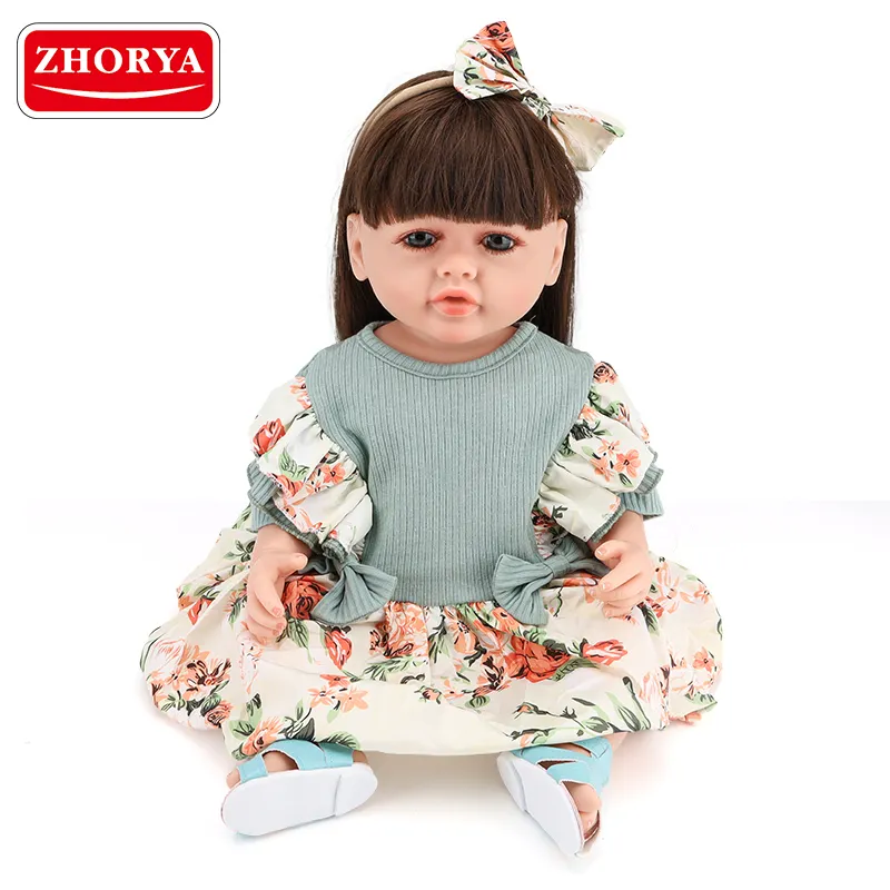 Zhorya Belle Reborn Bébé Poupées Corps Entier Silicone 55 CM Réaliste Simulation Fille Reborn Poupée Réaliste