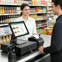 Sistema de Terminal Punto de Venta Personalizado de 15.6 Pulgadas, Caja Registradora con Impresora para Restaurante, Supermercado