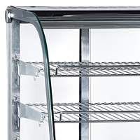Vitrine Chauffante Électrique de Comptoir pour Pain, Pizza, Poulet et Saucisses avec 3 Étagères et Portes Coulissantes ETL, CE