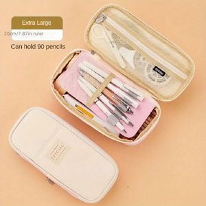 กระเป๋าใส่ดินสอขนาดใหญ่ กล่องใส่เครื่องเขียนสำหรับเด็กผู้หญิง พนักงานออฟฟิศ นักเรียน อุปกรณ์จัดระเบียบเครื่องเขียน อุปกรณ์การเรียน - Product Image 2