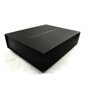 Guangzhou Matte <b>Black</b> Cardboard Packaging <b>Box</b> Magnetic Closure Folding Custom One Piece with Glossy <b>Black</b> Logo Paper Customized - Product Image 6
