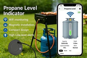 EPTTECH Berührungsloser Gasflaschen-Füllstandsensor Flüssigkeitsmangel-Anzeige Batteriebetriebener Ultraschall-<span class=keywords><strong>LPG</strong></span>-Gasleck-Detektor - Product Image 6