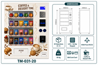 Distributeur de boissons réfrigérées de bureau, 20 sélections, clavier LCD, paiement MDB, distributeur de capsules de café et de collations pour la pause thé au bureau