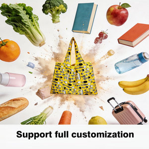 Nueva Bolsa de Compras Plegable, Portátil, Grande y Resistente, de Tela Oxford 210D con Diseño Floral, Reutilizable, Tipo Superet - Product Image 1