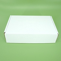 Boîte d'expédition pliante en carton ondulé blanc personnalisée avec logo pour le commerce électronique