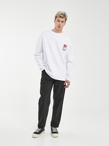 T-shirt pour homme à manches longues oversize décontracté avec motif imprimé respirant col rond Imperio Shop White Friends - Product Image 4