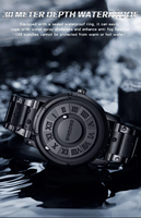 Reloj de Cuarzo para Hombre BINBOND 234, Diseño Creativo con Puntero Desplazable, Nuevo Concepto de Tendencia, Resistente al Agua, Fuerza Magnética, Moderno y Personalizado
