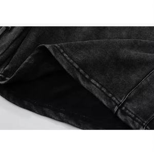 Pantalones Cortos Deportivos de Algodón con Cordón Largo y Lavado Ácido para Hombre, con Logotipo Personalizado, Estilo Francés - Product Image 4