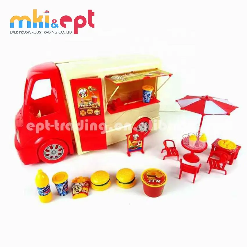 EPT Plastic Hamburger Car Toys Playsets Small Mini Products Set Kids Mini Kitchen Set Toy For Kids Cheep