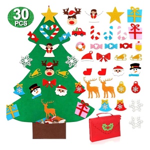 ชุดงานฝีมือคริสต์มาสสำหรับเด็กเล็ก ต้นไม้ผ้าขนาดใหญ่ติดผนัง 35 ชิ้น ของตกแต่งแบบถอดได้ สำหรับตกแต่งบ้าน ประตู หน้าต่าง ของประดับแขวนคริสต์มาส - Product Image 3