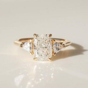 Anillo de compromiso de diamantes cultivados en laboratorio de oro macizo de 14K 18K para hombres y mujeres Igi Gia certificado 2ct 3ct Vvs Lab Diamond Jewelry personalizado - Product Image 2