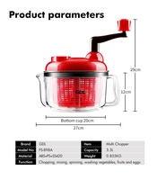 Multifunctionele voedselprocessor, handmatige snijder, eigeel scheider, 5-in-1 groente- en fruitmixer, roestvrijstalen messen, plastic, handmatig