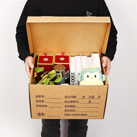 Grandes boîtes de rangement en papier kraft de taille personnalisée Boîte en carton pour documents de banquier Boîte en carton ondulé avec couvercle