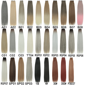 Extensions de cheveux synthétiques ultra-lisses, qualité salon, <span class=keywords><strong>fibres</strong></span> naturelles, très longues, pour tissage, pleine densité jusqu'aux pointes - Product Image 1
