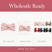 Pince à cheveux pour animaux de compagnie, nœud en perles roses, pour petits chiens et chats, accessoire de toilettage doux et sûr pour la fourrure, fournisseur en gros