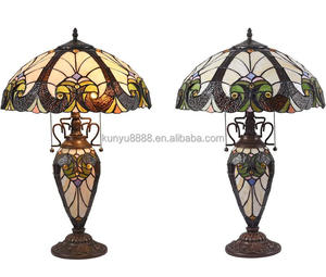 Lampe de table Tiffany Antique en verre teinté artistique de 16 pouces, économie d'énergie, installation facile, lustre suspendu pour salle à manger, style européen - Product Image 4