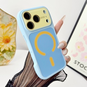 เคสโทรศัพท์แม่เหล็กแบบกันกระแทก ดีไซน์แฟชั่นสีสันตัดกัน สำหรับ iPhone 18 12 13 14 15 16 17 Pro Max พร้อมฟิล์มเลนส์ HD - Product Image 1