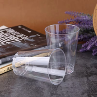 Vasos de Plástico Desechables Transparentes de 10oz con Borde Plateado para Fiestas y Bodas