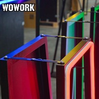 WOWORK Vente en gros de lettres et de chiffres lumineux en néon pliables à LED RGB pour décoration de mariage, de fête et d'événements