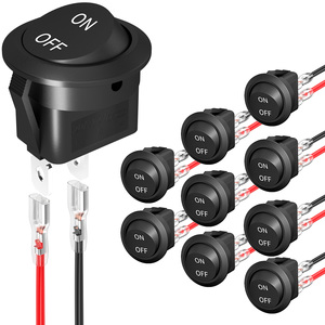 สวิตช์โยกแบบกลมมาตรฐาน UL สำหรับมืออาชีพ แบบมีสายพร้อมใช้งาน 12V DC สวิตช์กระแสสูง SPST <span class=keywords><strong>2</strong></span> ขา สำหรับรถยนต์ เรือ - Product Image 1
