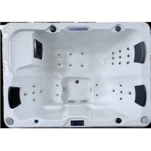 Baignoire <span class=keywords><strong>pour</strong></span> 3 personnes, 2 positions allongées, 1 siège profond, <span class=keywords><strong>jacuzzi</strong></span> extérieur/intérieur, baignoire de luxe, massage à remous, LED <span class=keywords><strong>SPA</strong></span> - Product Image 4