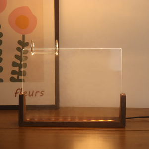 Forme <span class=keywords><strong>de</strong></span> U Led bureau calendrier lampes Base Led acrylique en bois <span class=keywords><strong>lit</strong></span> lumière 3d Photo cadre lampe pour bricolage - Product Image 5