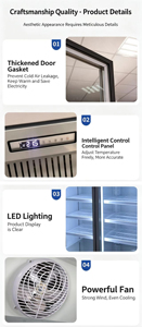 Congelador vertical comercial para supermercado con puerta de vidrio, vitrina refrigerada sin escarcha - Product Image 4