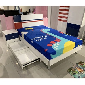 NOVA ATKB001 peinture haute brillance lits d'enfants ensemble de meubles de chambre à coucher personnaliser jeunes garçons <span class=keywords><strong>lit</strong></span> simple enfants <span class=keywords><strong>lit</strong></span> <span class=keywords><strong>gigogne</strong></span> avec rangement - Product Image 1