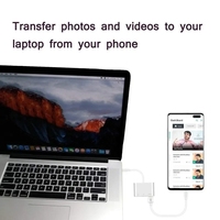 Convertidor Hub Multipuerto 3 en 1 Tipo-C/Lightning a USB A, Adaptador OTG, Lector de Tarjetas de Memoria TF y SD para iPhone, Android y Laptop