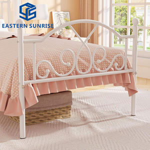 Lit simple en métal inspiré des princesses, robuste, taille twin, avec cadre blanc pur et solide, pour enfants et filles - Product Image 5