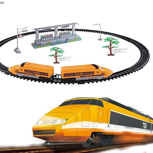 Slot High Speed Train Toy Diy Assembly Railway Electric Music Lighting Simulated City Subway Train Tracks Toys for Kids
