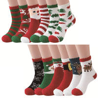 Chaussettes de Noël douces et moelleuses, épaisses et chaudes, antidérapantes pour l'intérieur, à revers, amusantes, pour les fêtes, vente en gros, faible MOQ