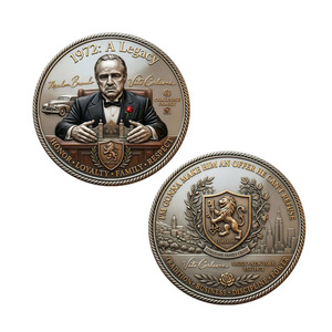 Moneta Commemorativa Il <span class=keywords><strong>Padrino</strong></span> Vito Corleone, Moneta Commemorativa 3D in Bronzo Anticato con Custodia in Acrilico, Souvenir da Collezione Cinematografico - Product Image 1