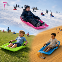 Luge pour enfants avec freins et corde, multi-terrains (neige, sable, herbe), toboggan, 4 couleurs, léger, en HDPE, 120 kg, jouet d'hiver pour l'extérieur, OEM