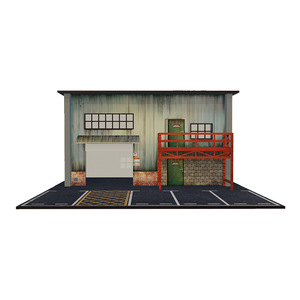 Modèle de scène de stationnement de <span class=keywords><strong>garage</strong></span> américain 1:64, petite maison en bois, modèle de voiture de simulation artisanal - Product Image 1