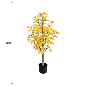 Plantas Artificiales de <span class=keywords><strong>Ginkgo</strong></span> Pequeñas de Alta Calidad para Exteriores, Bonsáis y Árboles en Maceta, Árboles de <span class=keywords><strong>Ginkgo</strong></span> para Decoración del Hogar - Product Image 3