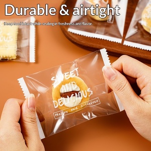 Sachet d'emballage transparent pour biscuits flocon de neige, avec lettrage anglais simple, pour produits de boulangerie, lait, friandises croustillantes, nougat, gâteau, sucre - Product Image 5