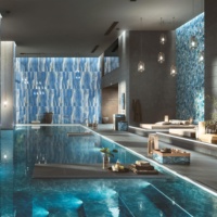 Carreaux de sol en céramique antidérapants à motif pierre de luxe pour salle de bain, salle à manger, villa, avec surface brillante
