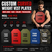 Plaques de gilet lesté incurvées en acier pour entraînement, fourniture directe usine, logo, couleur et taille personnalisables, MOQ 500, pour salle de sport