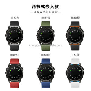 สร้อยข้อมือดูดแม่เหล็กซิลิโคนสำหรับ <span class=keywords><strong>Garmin</strong></span> <span class=keywords><strong>Tactix</strong></span> <span class=keywords><strong>Delta</strong></span>/Instinct 2X/โคตร Mk2 Mk2i G1/Marq/ Enduro 2ใส่ได้รวดเร็ว22 26มม. - Product Image 3