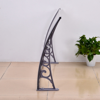 Prix usine oem taille personnalisée maison porte d'entrée abri contre la pluie polycarbonate feuille creuse auvent avec support en plastique